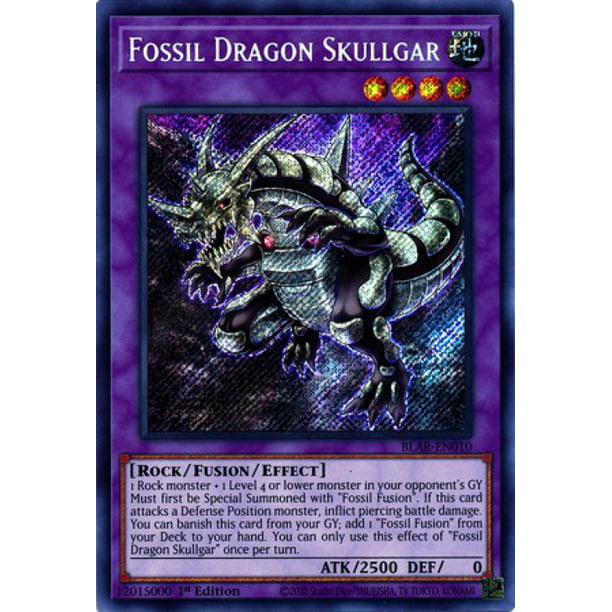 3x Fossil Dragon Skullgar Yu-Gi-Oh BLAR-EN010 1st Secret Rare Playset